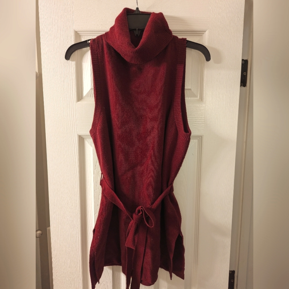 Anthropologie Belted Turtleneck Tank